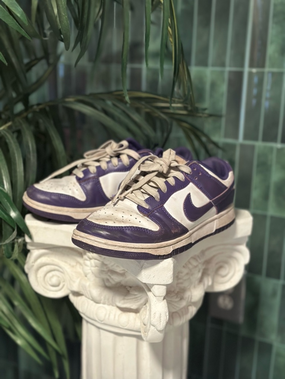 Nike Dunk Low Sneakers in Purple and White